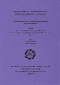 Image of UPAYA MENINGKATKAN KONSENTRASI MELALUI PERMAINAN PUZZLE PADA ANAK USIA DINI