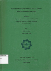 Image of PUTUSNYA PERKAWINAN DENGAN CARA KHULU