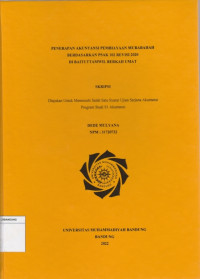 Image of PENERAPAN AKUNTANSI PEMBIAYAAN MURABAHAH BERDASARKAN PSAK 102 REVISI 2020 DI BAITUTTAMWIL BERKAH UMAT