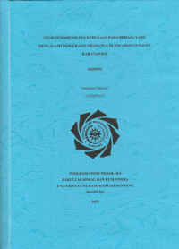 Image of STUDI FENOMENOLOGI KEDUKAAN PADA REMAJA YANG MENGALAMI PERCERAIAN ORANGTUA DI KECAMATAN PACET KAB.CIANJUR