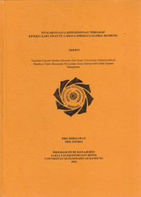 Image of PENGARUH GAYA KEPEMIMPINAN TERHADAP KINERJA KARYAWAN PT CAHAYAINDOJAYA GLOBAL BANDUNG