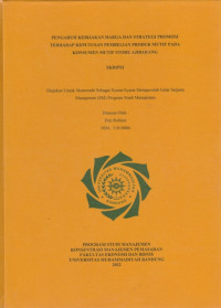 Image of PENGARUH KEBIJAKAN HARGA DAN STRATEGI PROMOSI TERHADAP KEPUTUSAN PEMBELIAN PRODUK MUTIF PADA KONSUMEN MUTIF STORE AJIBARANG