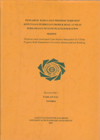 Image of PENGARUH HARGA DAN PROMOSI TERHADAP KEPUTUSAN PEMBELIAN PRODUK BUKU 12 NILAI PERDAMAIAN MUSLIM PEACEGENERATION