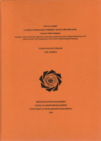 Image of LAPORAN PEMASARAN TELUR ASIN ORGANIK