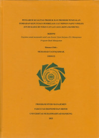 Image of PENGARUH KUALITAS PRODUK DAN PROMOSI PENJUALAN TERHADAP KEPUTUSAN PEMBELIAN