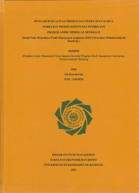 Image of PENGARUH KUALITAS PRODUK DAN HARGA TERHADAP PROSES KEPUTUSAN PEMBELIAN PRODUK AMDK MEREK LE MINERALE (STUDI PADA MAHASISWA PRODI MANAJEMEN ANGKATAN 2020