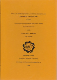Image of EVALUASI SISTEM PENGENDALIAN INTERNAL PERSEDIAAN BAHAN BAKU PT GUDANG BIRU