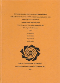 Image of IMPLEMENTASI LAPORAN KEUANGAN BERDASARKAN ISAK ( IMPLEMENTASI STANDAR AKUNTANSI KEUANGAN ) NO. 35 DI PANTI ASUHAN BAYI SEHAT BANDUNG