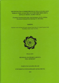 Image of MENINGKATKAN PERKEMBANGAN NILAI AGAMA DAN MORAL MELALUI METODE BERCERITA DENGAN MEDIA AUDIO VISUAL