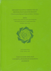 Image of IMPLEMENTASI JUM'AT KHIDMAT DALAM MENINGKATKAN KARAKTER RELIGIUS DI MI ZAKARIA 1 BANDUNG