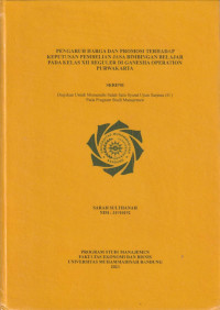 Image of PENGARUH HARGA DAN PROMOSI TERHADAP KEPUTUSAN PEMBELIAN JASA BIMBINGAN BELAJAR PADA KELAS XII REGULER DI GANESHA OPERATION PURWAKARTA