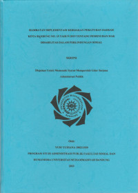 Image of HAMBATAN IMPLENTASI KEBIJAKAN PERATURAN DAERAH KOTA BANDUNG NO. 15 TAHUN 2019 TENTANG PEMENUHAN HAK DISABILITAS DALAM PERLINDUNGAN SOSIAL.