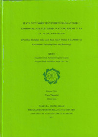 Image of UPAYA MENINGKATKAN PERKEMBANGAN SOSIAL EMOSIONAL MELALUI MEDIA WAYANG KREASI DI RA AL- IKHWAN BANDUNG