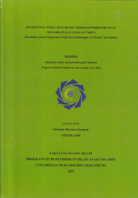 Image of EFEKTIVITAS MEDIA BUSY BOARD TERHADAP PERKEMBANGAN  MOTORIK HALUS ANAK 4-5 TAHUN