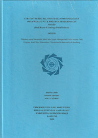 Image of STRATEGI PUBLIK RELATIONS DALAM MENINGKATKAN DANA WAKAF UNTUK PROGRAM PEMBERDAYAAN MASJID