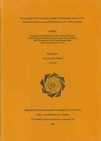 Image of PENGARUH MOTIVASI KERJA TERHADAP KINERJA KARYAWAN (Studi Kasus Pada Karyawan Divisi Stasionary PT ASABA Bandung)