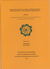 Image of PENGARUH LINGKUNGAN KERJA TERHADAP KINERJA KARYAWAN PADA CV. BINA BERSAMA BOGOR BARAT