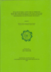 Image of PENGARUH MEDIA AUDIO VISUAL TERHADAP HASIL BELAJAR SISWA KELAS VIII J DAN VIII K PADA MATA PELAJARAN PENDIDIKAN AGAMA ISLAM DAN BUDI PEKERTI DI SMP NEGERI 1 BANJARAN