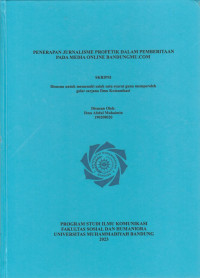 Image of PENERAPAN JURNALISME PROFETIK DALAM PEMBERITAAN PADA MEDIA ONLINE BANDUNGMU.COM