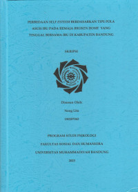 Image of PERBEDAAN SELF ESTEEM BERDASARKAN TIPE POLA ASUH IBU PADA REMAJA BROKEN HOME YANG TINGGAL BERSAMA IBU DI KABUPATEN BANDUNG