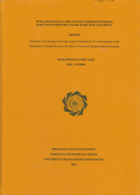 Image of PENGARUH BUDAYA ORGANISASI TERHADAP KINERJA KARYAWAN PERUMDA PASAR JUARA KOTA BANDUNG