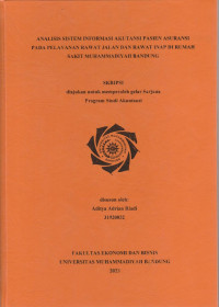 Image of ANALISIS SISTEM INFORMASI AKUNTANSI PASIEN ASURANSI PELAYANAN RAWAT JALAN DAN RAWAT INAP DI RUMAH SAKIT MUHAMMADIYAH BANDUNG