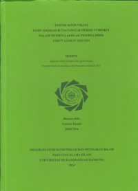 Image of TEKNIK KOMUNIKASI GURU MADRASAH TSANAWIYAH PERSIS 5 CIBEBER DALAM MEMBINA AKHLAK PESERTA DIDIK TAHUN AJARAN 2023/2024