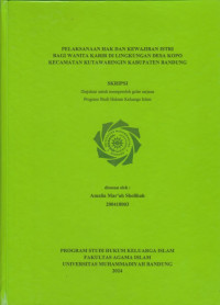 Image of PELAKSANAAN HAK DAN KEWAJIBAN ISTRI BAGI WANITA KARIR DI LINGKUNGAN DESA KOPO KECAMATAN KUTAWARINGIN KABUPATEN BANDUNG