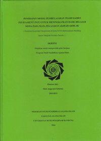 Image of PENERAPAN MODEL PEMBELAJARAN TEAMS GAMES TOURNAMENT (TGT) UNTUK MENINGKATKAN HASIL BELAJAR SISWA PADA MATA PELAJARAN AKIDAH AKHLAK