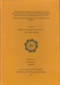 Image of PENERAPAN INTERPRETASI STANDAR AKUNTANSI KEUANGAN (ISAK) 335 TENTANG PENYAJIAN LAPORAN KEUANGAN ENTITAS BERORIENTASI NON LABA