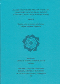 Image of ANALISIS WACANA KRITIS PROGRAM MATA NAJWA PADA SEGMEN BACAPRES BICARA GAGASAN (STUDI PADA CHANNEL YOUTUBE NAJWA SHIHAB)