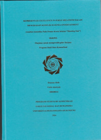 Image of REPRESENTASI EXCELLENCE IN PUBLIC RELATIONS DALAM MENGHADAPI KONFLIK DI DUNIA ENTERTAIMENT