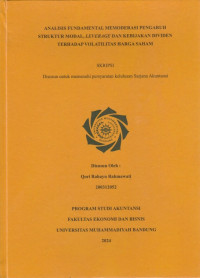 Image of ANALISIS FUNDAMENTAL MEMODERASI PENGARUH STRUKTUR MODAL, LEVERAGE DAN KEBIJAKAN DIVIDEN TERHADAP VOLATILITAS HARGA SAHAM