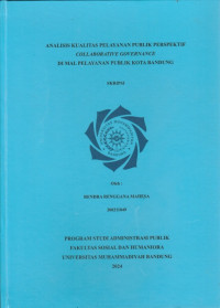 Image of ANALISI KUALITAS PELAYANAN PUBLIK PERSPEKTIF COLLABORATIVE GOVERNANCE