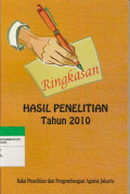 Ringkasan HASIL PENELITIAN Tahun 2010